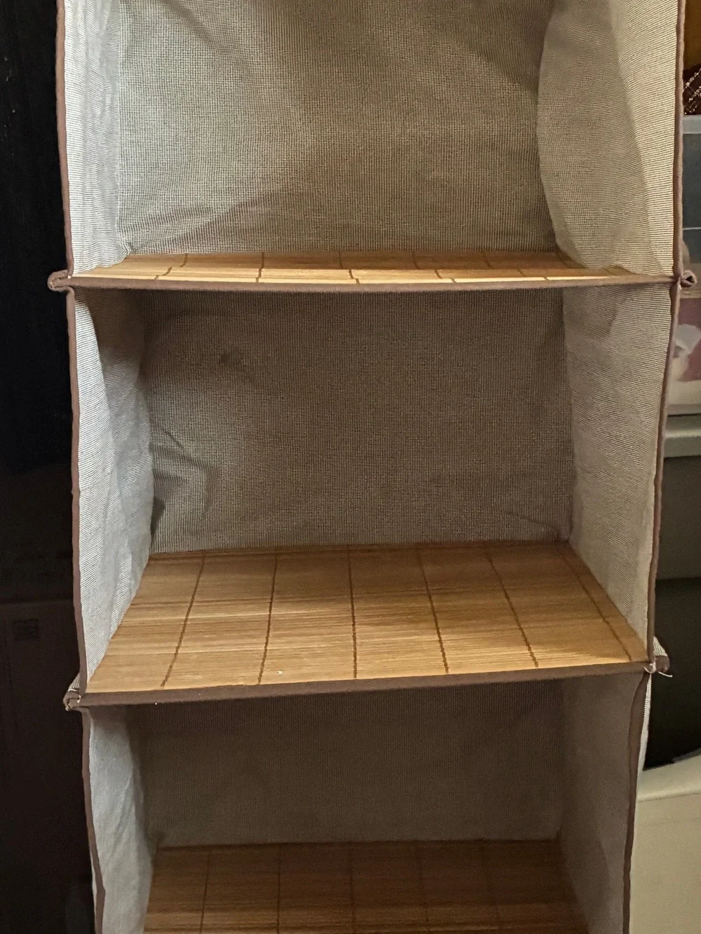 Honey Can Do Closet Hanging Shelf Organizer With Bamboo 6 Shelves